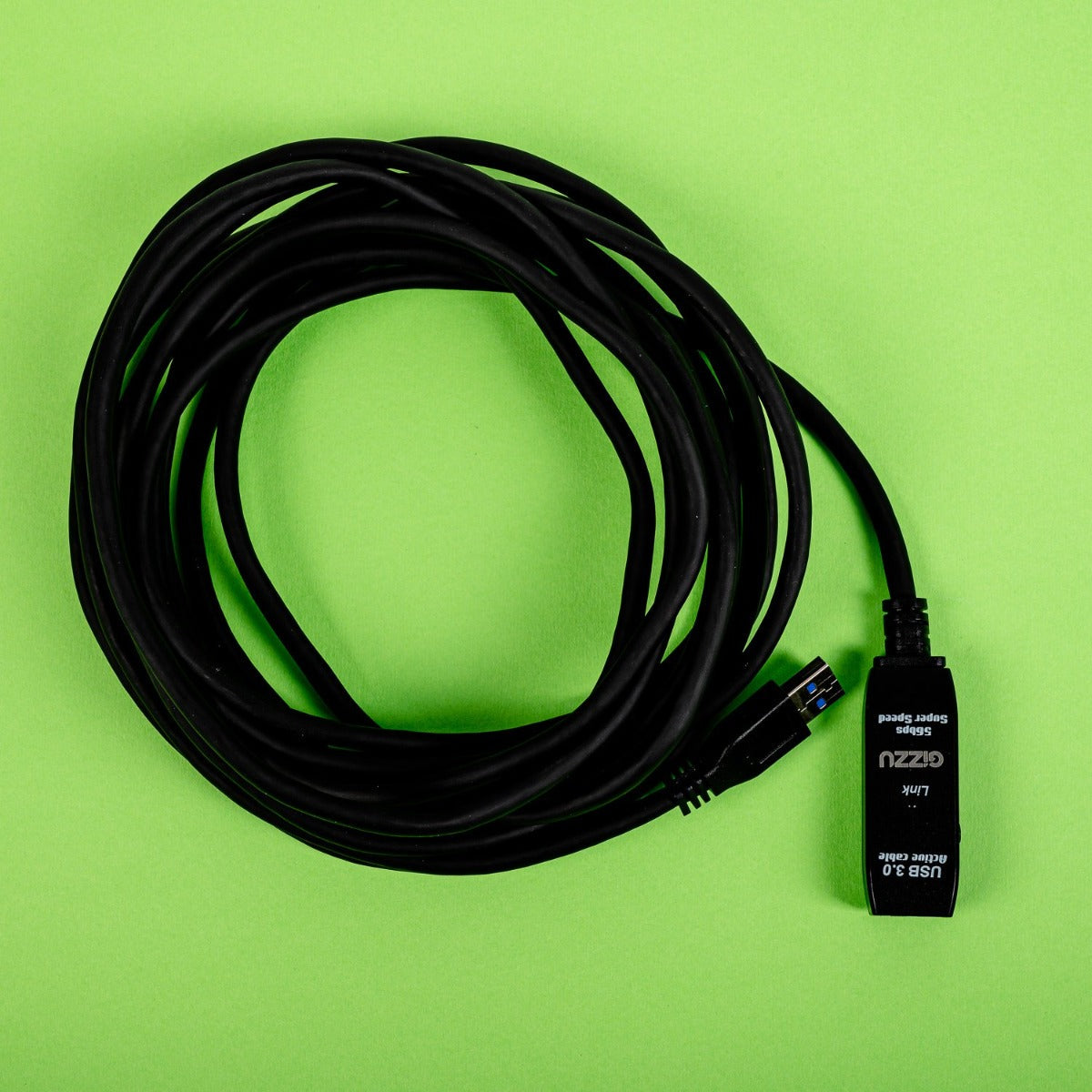 Gizzu USB 3.0 Active Extension Cable 5m - Black - Black