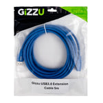 Gizzu USB 3.0 Extension Cable 5m - Blue - Blue