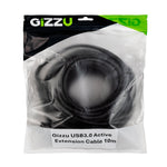 Gizzu USB3.0 Active Extension Cable 10m - Black