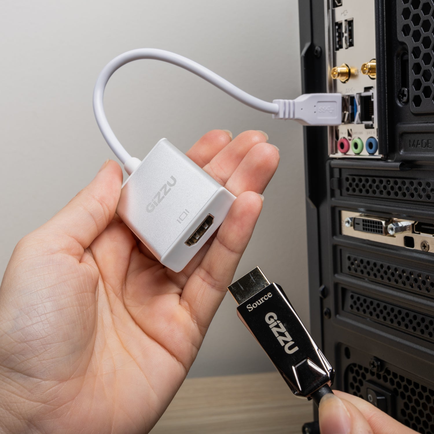 Gizzu USB3.0 to HDMI Adapter - Silver - Silver