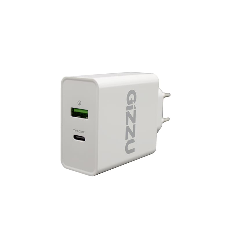 GIZZU Wall Charger Type C 36W PD QC3.0 18W - White - White