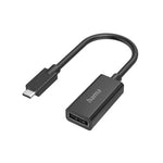 Hama USB-C Plug to Display Port Socket Video Adapter 4K - Black