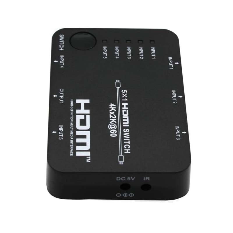 HDCVT HDMI 5 x 1 Switch - Black - Black