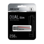 Hiksemi Dual Slim 128GB USB3.2 Flash Drive - Silver - Silver