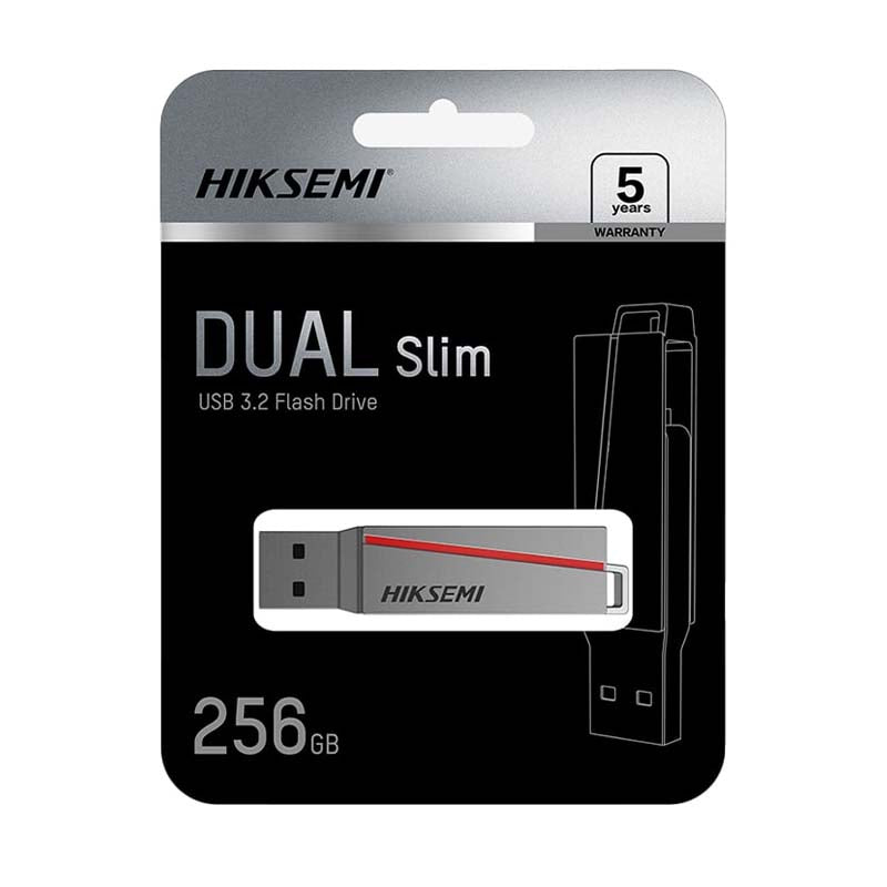 Hiksemi Dual Slim 128GB USB3.2 Flash Drive - Silver - Silver