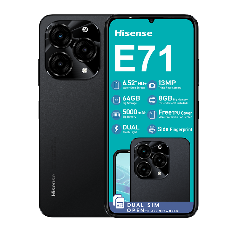 Hisense E71 4G Dual Sim 64GB - Black - Black