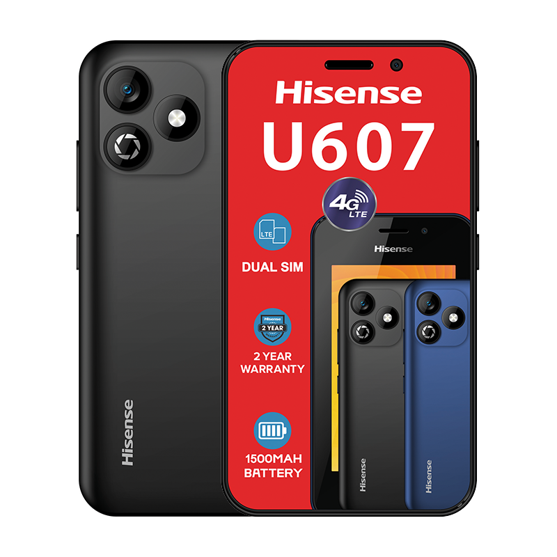 Hisense U607 4G Dual Sim 8GB Vodacom Network Locked - Black - Black