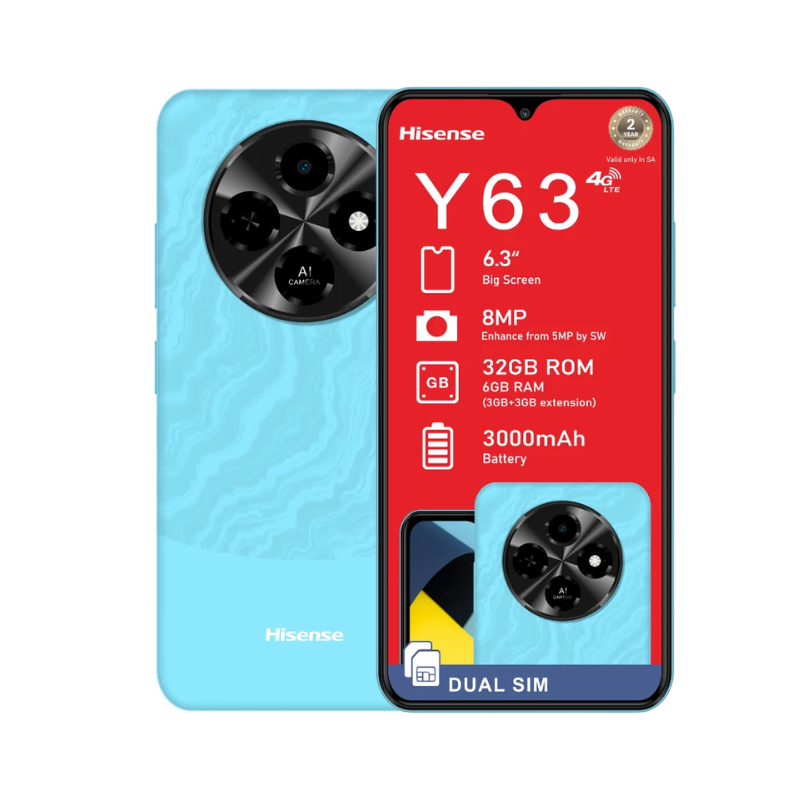 Hisense Y63 4G 32GB Vodacom Network Locked - Blue