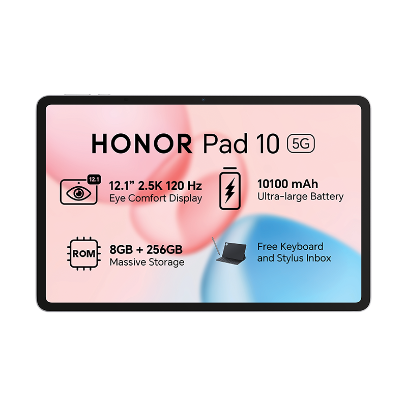 Honor Pad 10 5G LTE 256GB - Silver + Keyboard - Silver