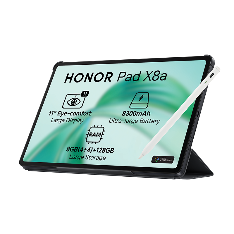 Honor Pad X8a 4G LTE 128GB - Black with Stylus Pen - Grey