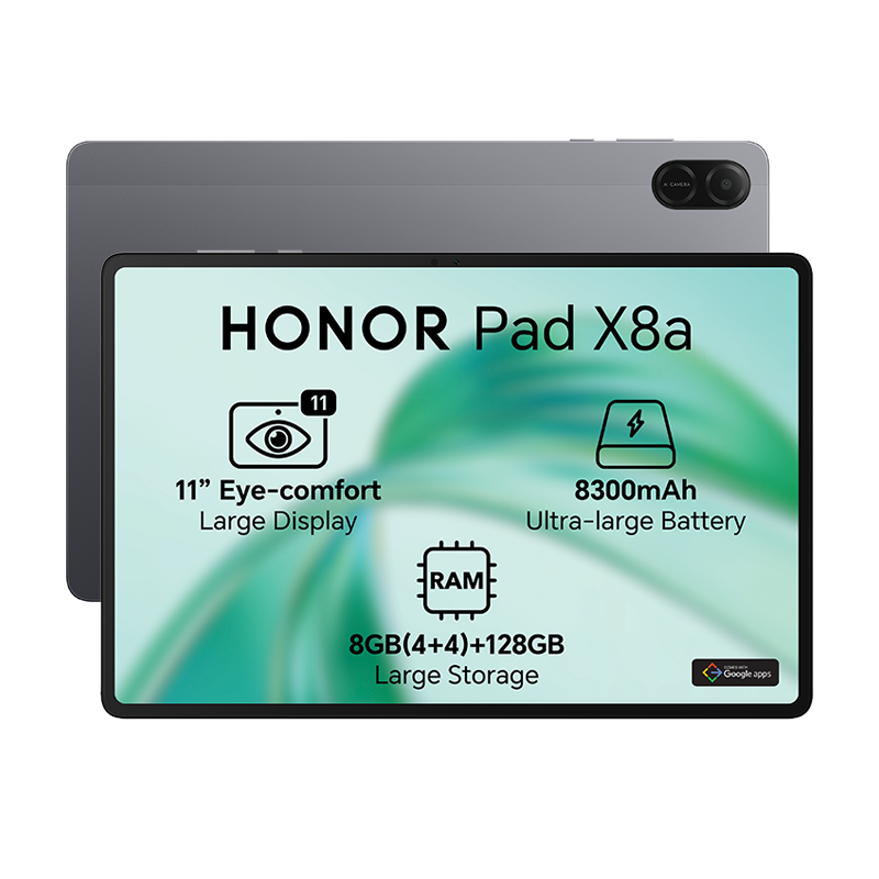 Honor Pad X8a 4G LTE 128GB - Black with Stylus Pen - Grey