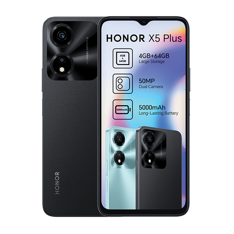 Honor X5 Plus Dual Sim 64GB - Black - Black