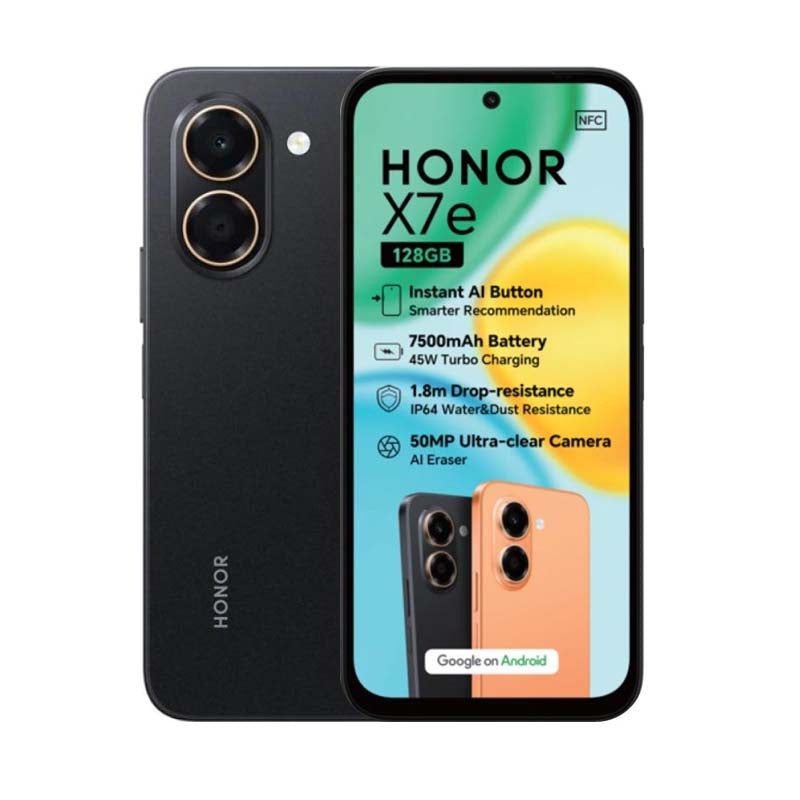 Honor X7e Black 6/128GB 4G + Watch21 + Budsx - Black