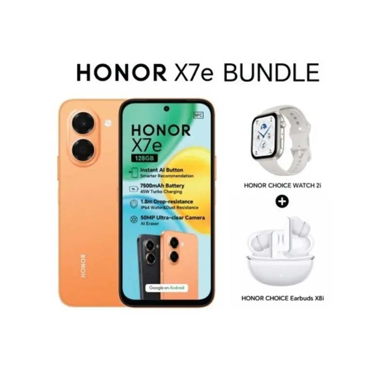Honor X7e Orange 6/128GB 4G + Watch2i + Buds - Orange