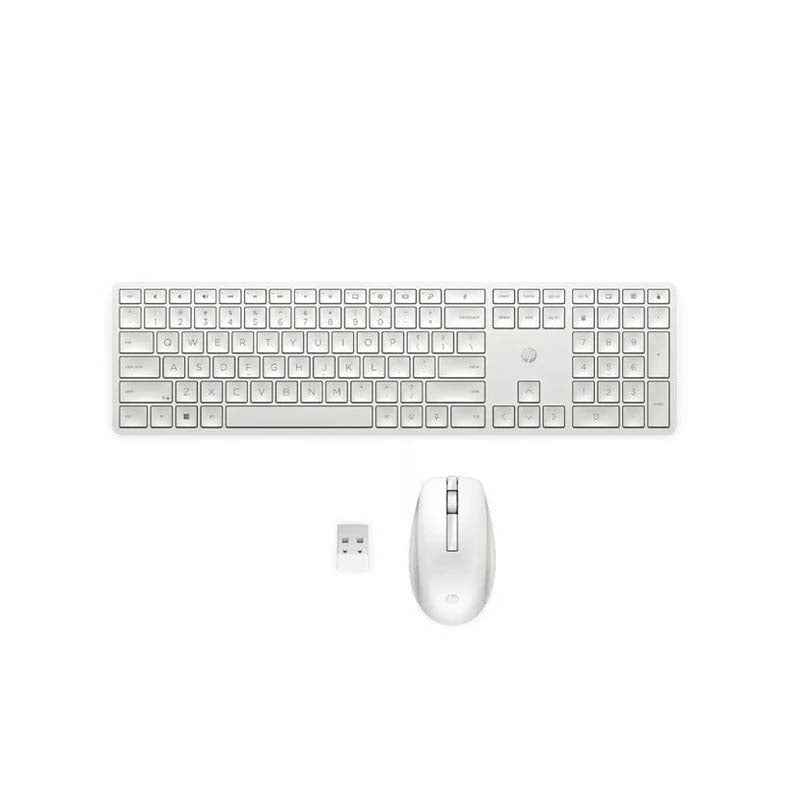 HP 655 Wireless Keyboard and Mouse Combo - White - White