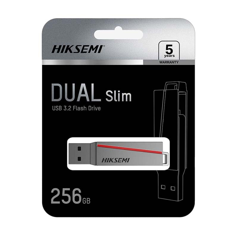 Hiksemi Dual Slim 64GB USB3.2 Flash Drive - Silver - Silver