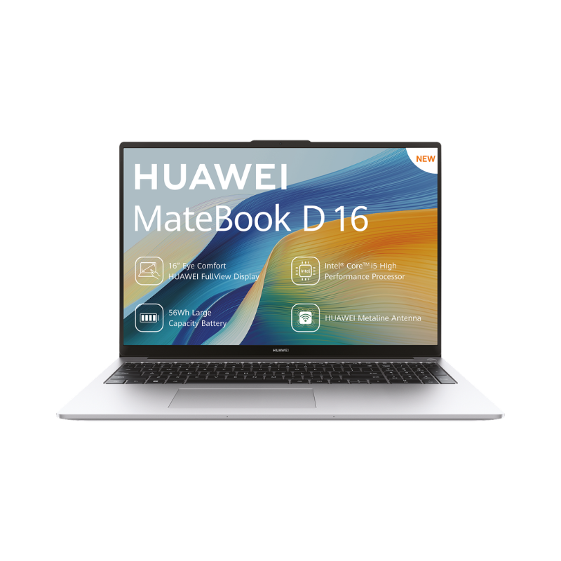 Huawei Matebook D16 Laptop 16 inch Intel Core i5 16 RAM 512GB - Silver - Silver