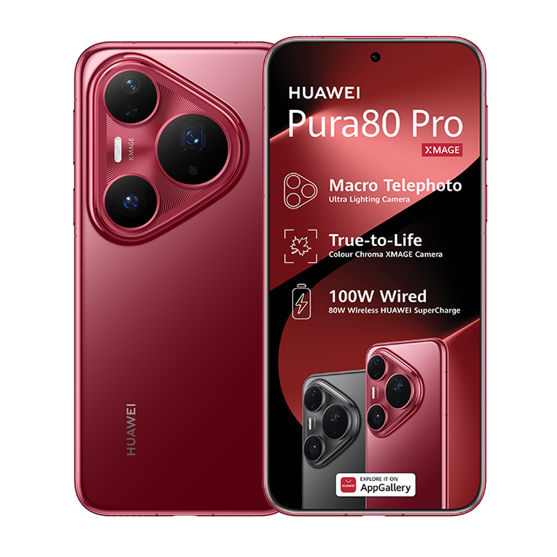 Huawei Pura 80 Pro 4G Dual Sim 512GB - Burgundy Red - Black