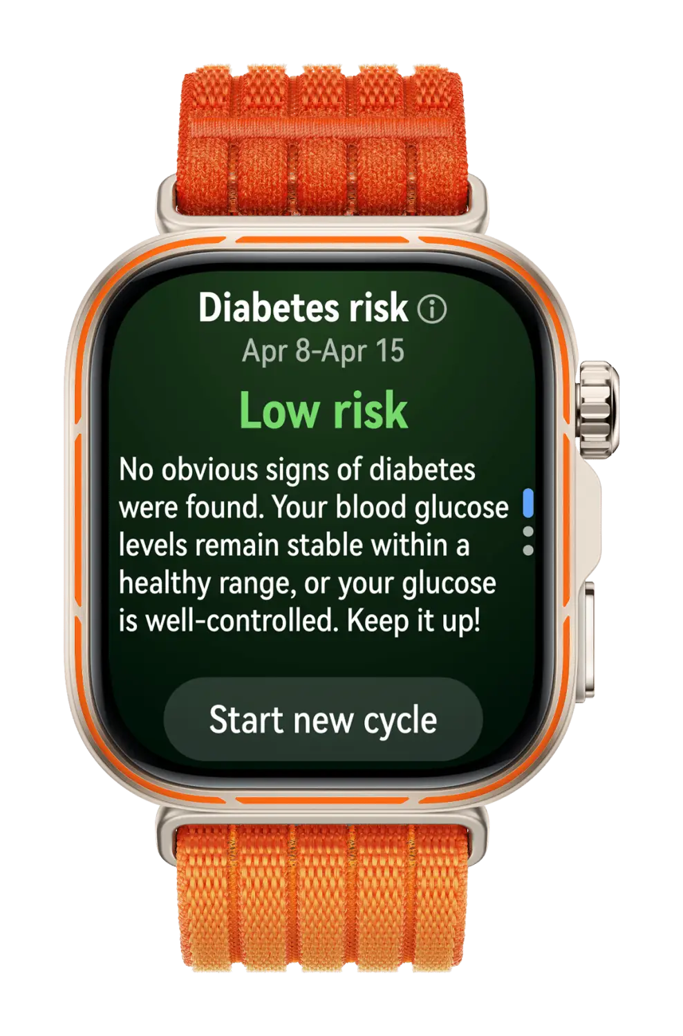 HUAWEI WATCH FIT 5 Pro and phone front view showing support for diabetes risk study