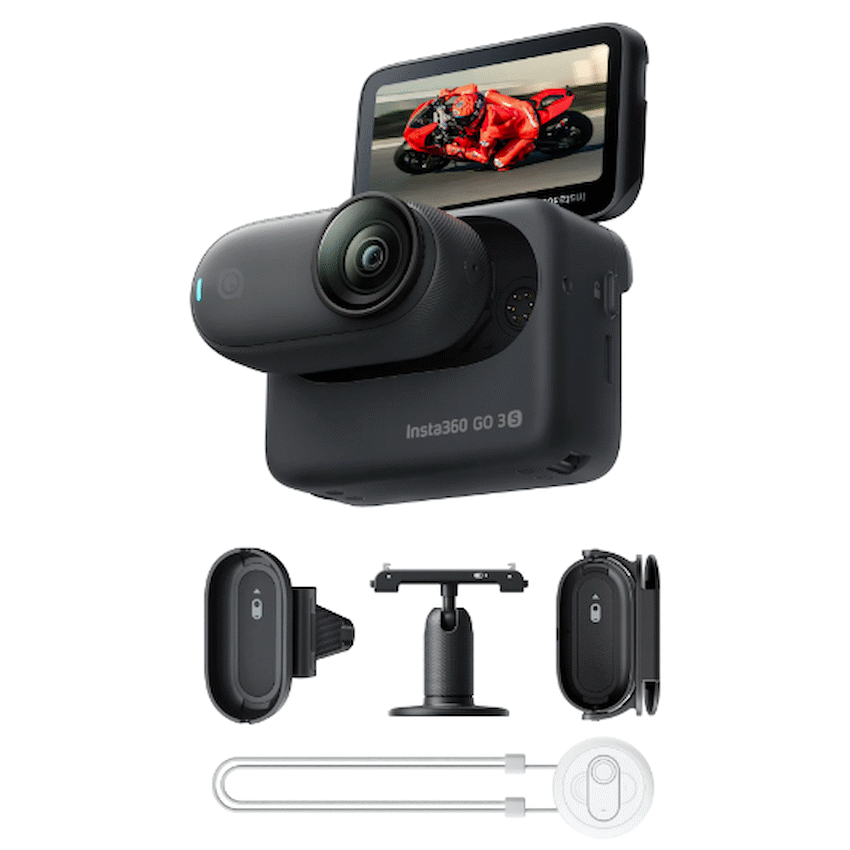 Insta360 GO 3S Motorcycle In-Helmet POV Bundle 128Gig - Photography
