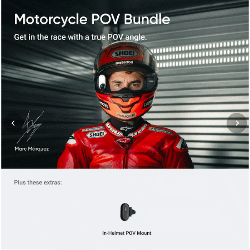 Insta360 GO 3S Motorcycle In-Helmet POV Bundle 128Gig - Photography