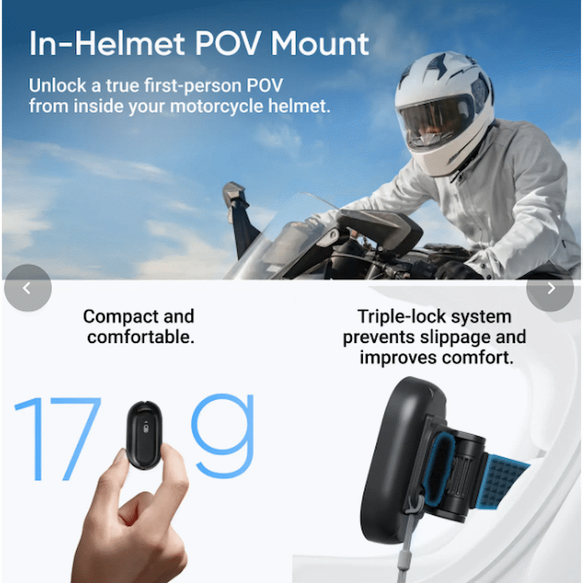 Insta360 GO 3S Motorcycle In-Helmet POV Bundle 128Gig - Photography