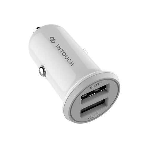 Intouch Dual Car Charger 3.4A - White - White