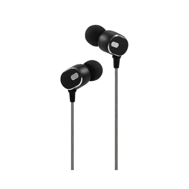 INTOUCH Explosive Wired Earphones - Black & Silver - Black