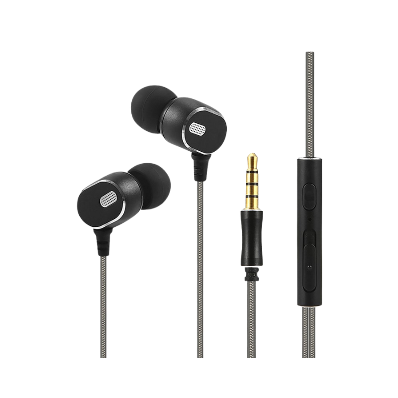 INTOUCH Explosive Wired Earphones - Black & Silver - Black