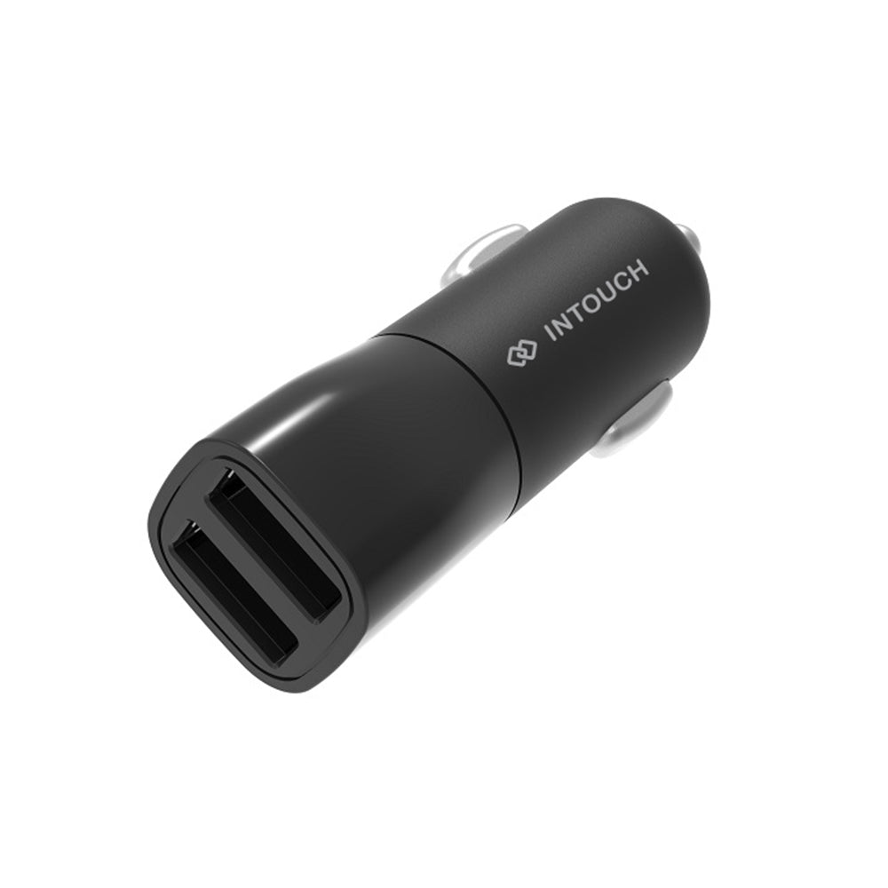 Intouch Home & Car Charger Bundle 3.1/3.4A Dual USB - Black - Black