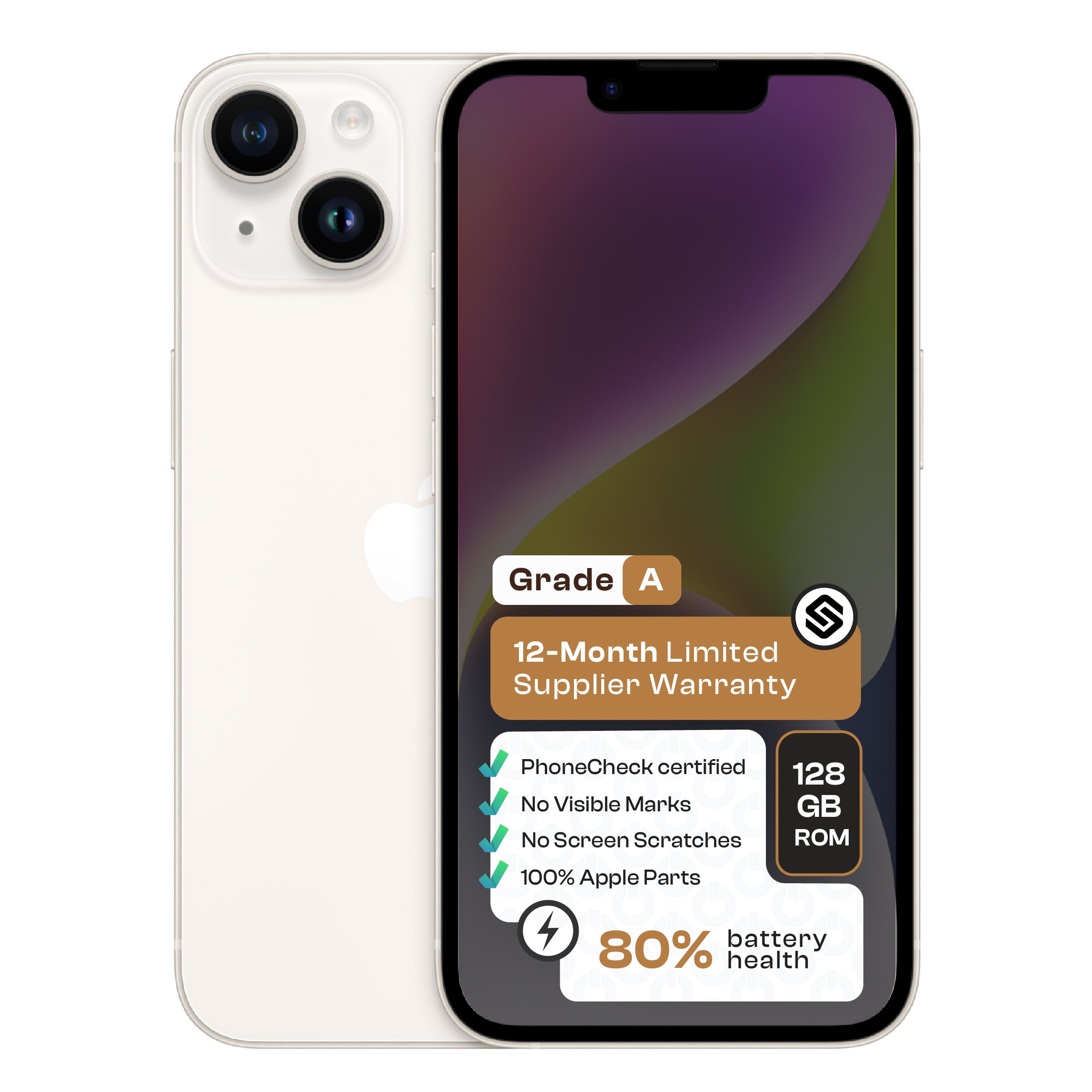 Apple iPhone 14  (CPO - Grade A)-White