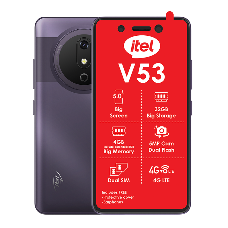 Itel V53 4G Dual Sim 32GB Vodacom Network Locked - Purple - Purple