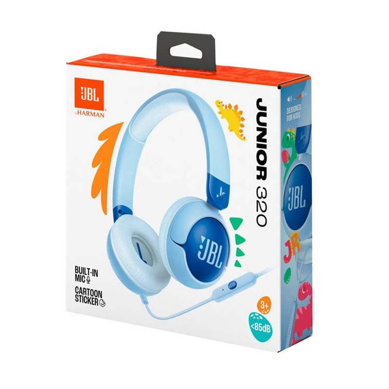 JBL Junior 320 Wired On-Ear Kids Headphones With Mic - Blue - Blue