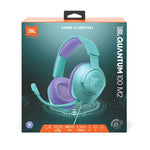 JBL Quantum 100M2 Wired Over-Ear Gaming Headset with Detachable Mic - Cyan - Green