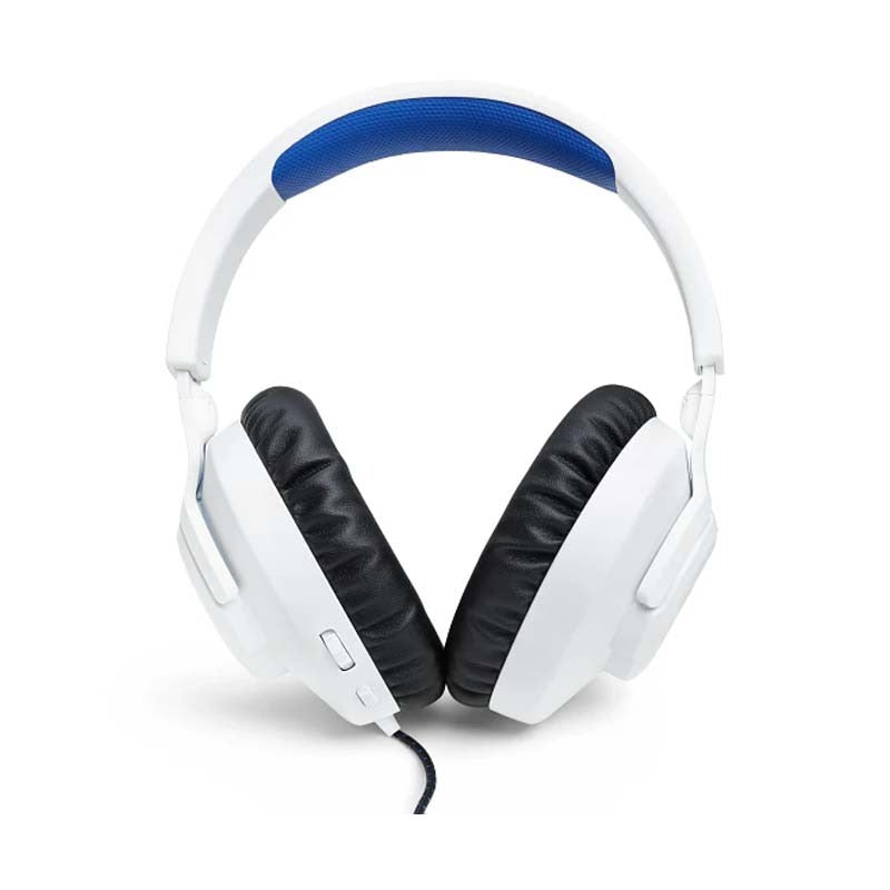 JBL Quantum 100P Console Wired Over Ear Gaming Headphones - White / Blue - White/Blue