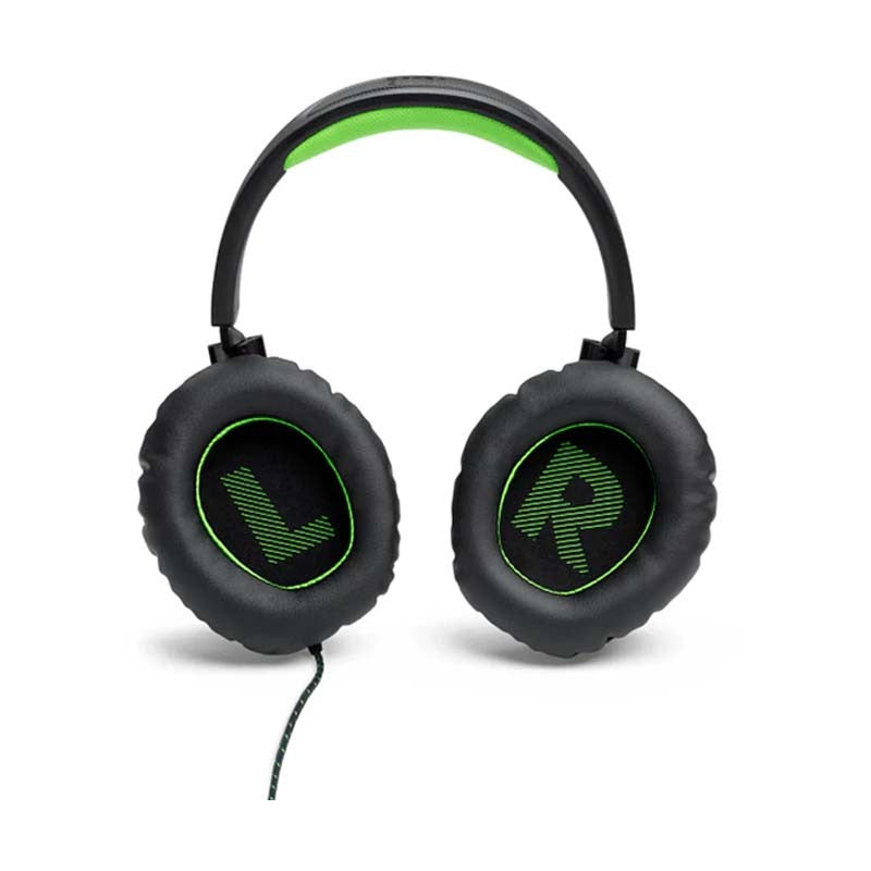 JBL Quantum 100X Console Wired Over Ear Gaming Headphones - Black / Green - Black / Green
