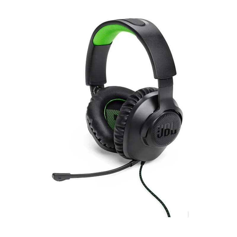 JBL Quantum 100X Console Wired Over Ear Gaming Headphones - Black / Green - Black / Green