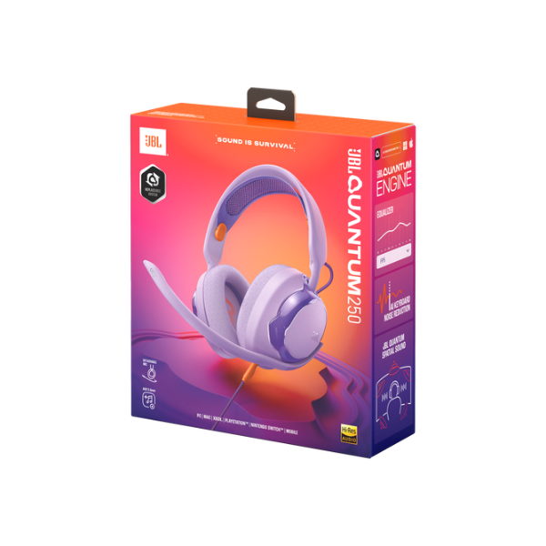 JBL Quantum 250 Wired Gaming Over Ear Headphone - Purple - Purple