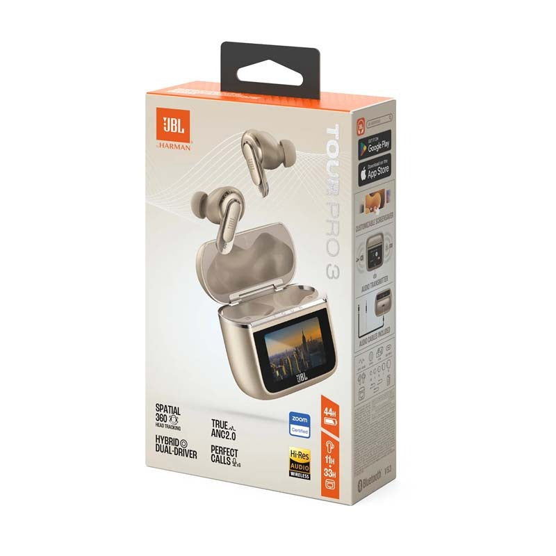 JBL Tour Pro 3 Adaptive Noise Cancelling True Wireless In-Ear Earbuds - Latte - Brown
