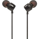 JBL Tune 110 In-Ear Earbuds + Mic - Black - Black