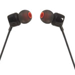 JBL Tune 110 In-Ear Earbuds + Mic - Black - Black