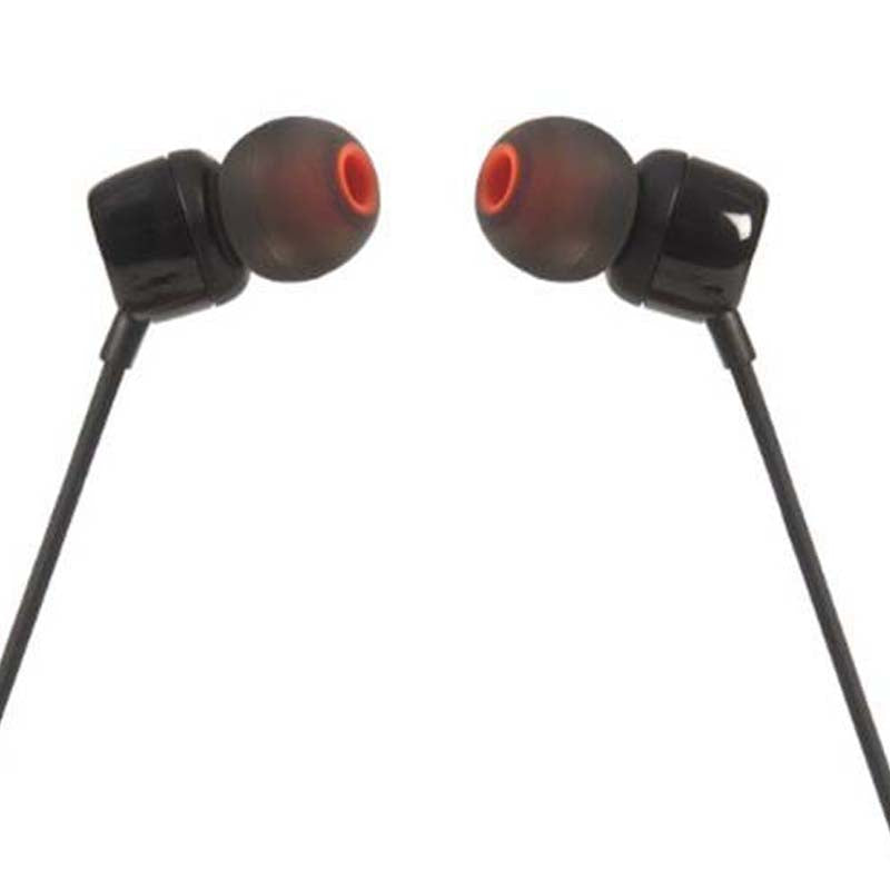 JBL Tune 110 In-Ear Earbuds + Mic - Black - Black