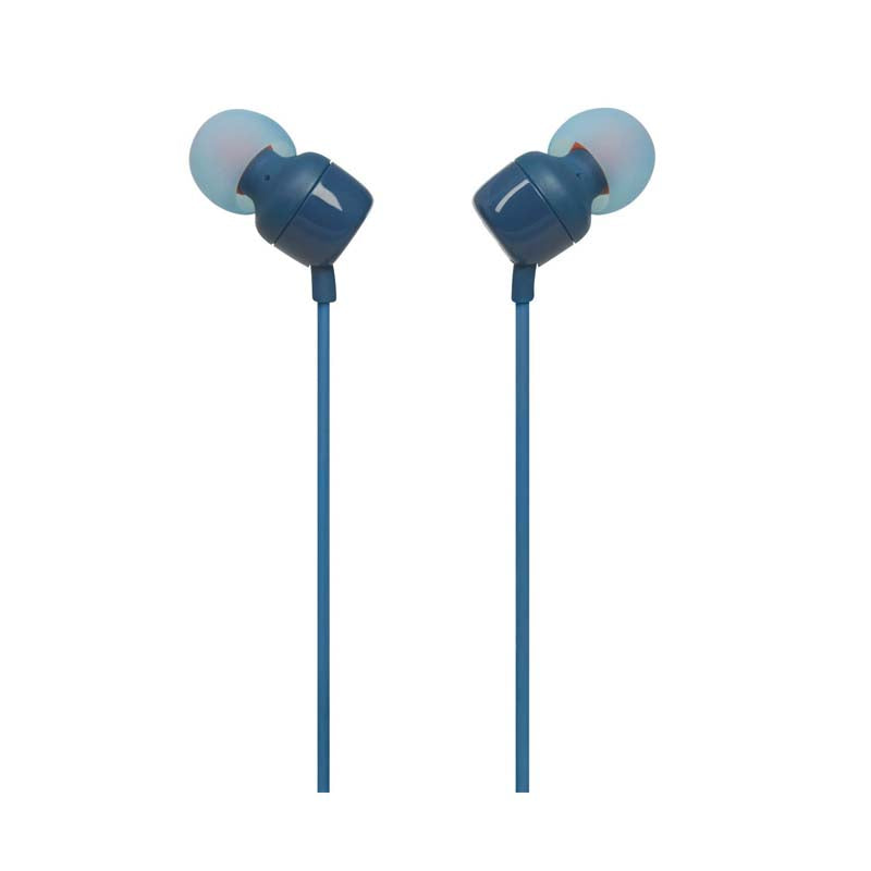 JBL Tune 110 In-Ear Earbuds + Mic - Blue - Blue