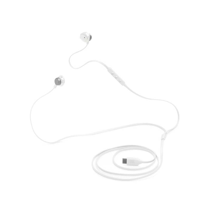 JBL Tune 305C USB-C Wired Hi-Res Earbuds - White - White
