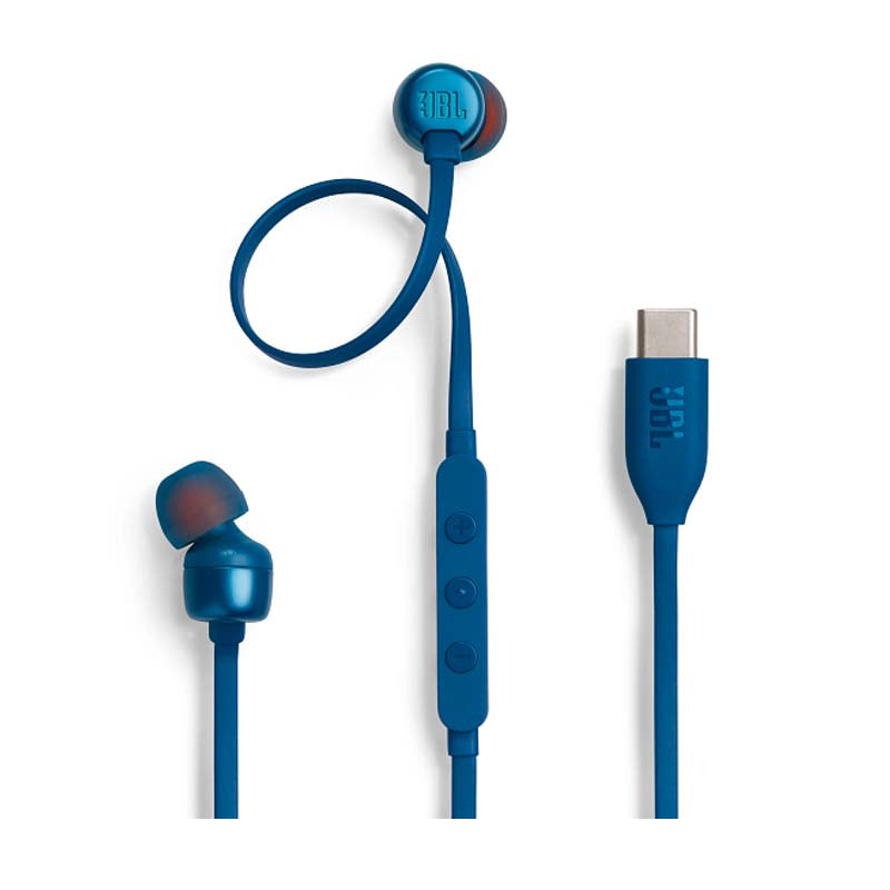 JBL Tune 310C USB Type C In-Ear Earbuds - Blue - Blue