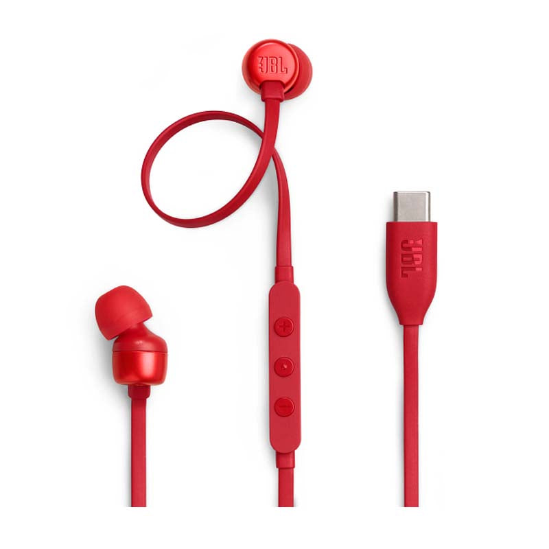 JBL Tune 310C USB Type C In-Ear Earbuds - Red - Red
