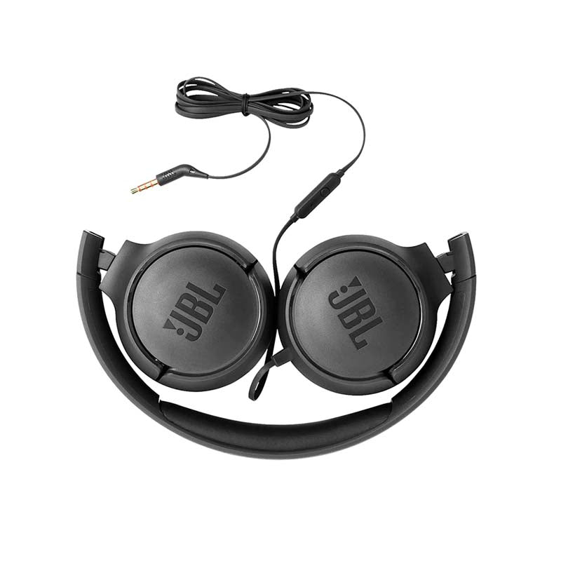 JBL Tune 500 Wired On Ear Headphones With Mic - Black - Black