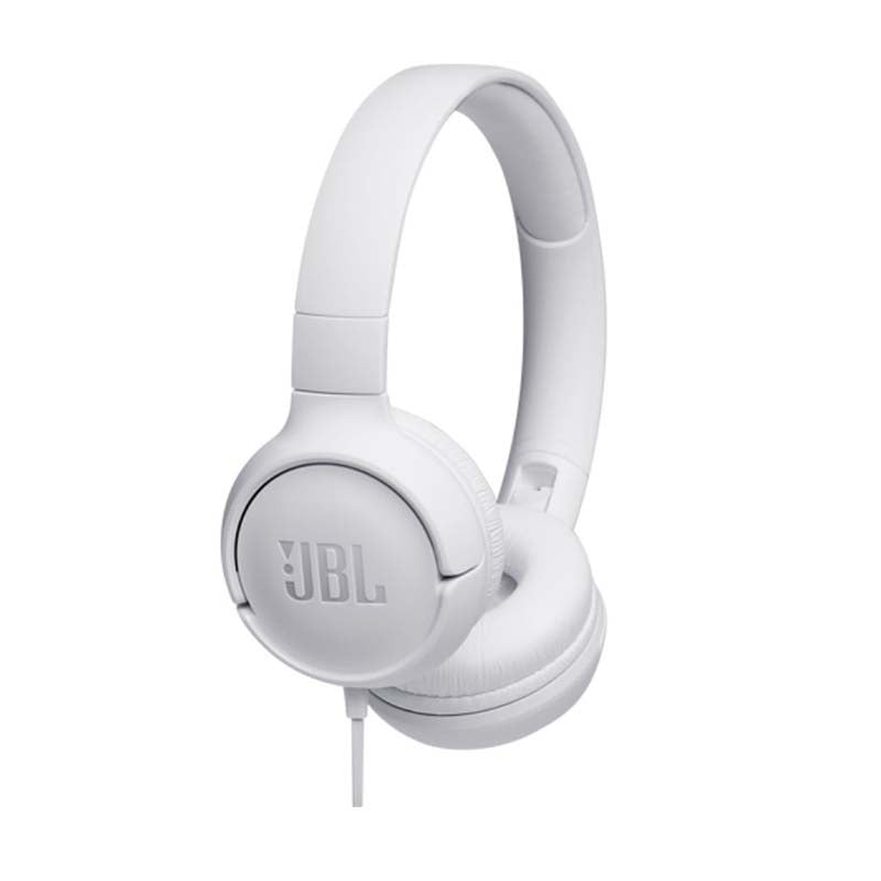 JBL Tune 500 Wired On Ear Headphones With Mic - White - White