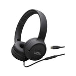 JBL Tune 520C Hi-Res Wired On Ear Headphones - Black - Black