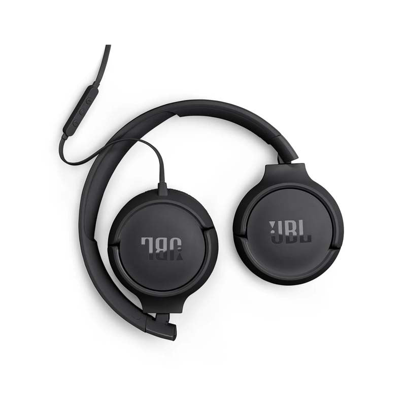 JBL Tune 520C Hi-Res Wired On Ear Headphones - Black - Black